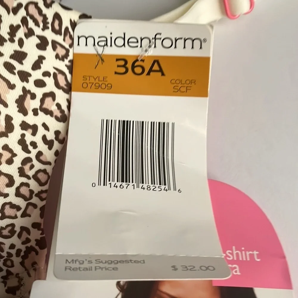 Maiden form One Tab Fit, size 36A, leopard print w/ brown lace, new - Picture 2 of 7